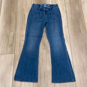 EUC Cat & Jack Brand Girls Teen Tween Size 12 Super Flare Stretch Jeans Denim